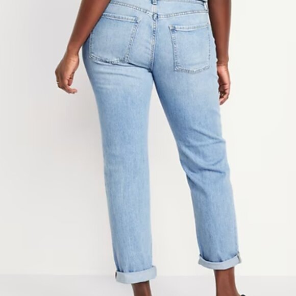 Mid-Rise Boyfriend Straight Jeans - Picture 2 of 5